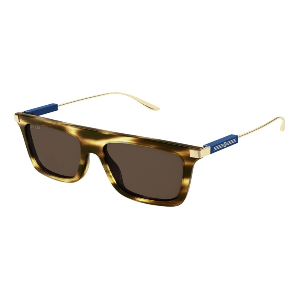 NEW GUCCI SQUARE SUNGLASSES GUCCI GG1437S 003 BROWN GOLD EYEWEAR